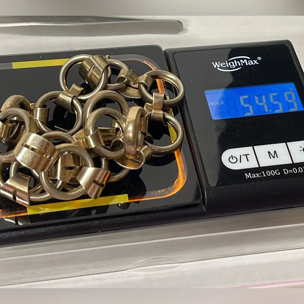 Vintage Sterling Silver 925 Art Deco NAPIER Signed Necklace Link Choker - Picture 9 of 9